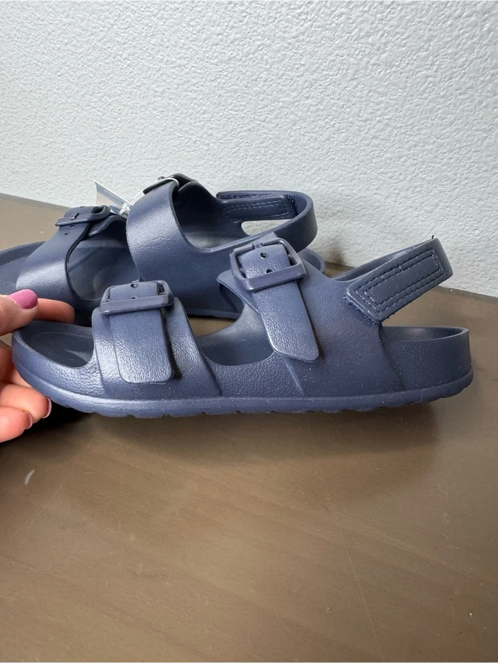NWT 12 boys Cat & Jack Navy Blue Buckle Strap Sandals